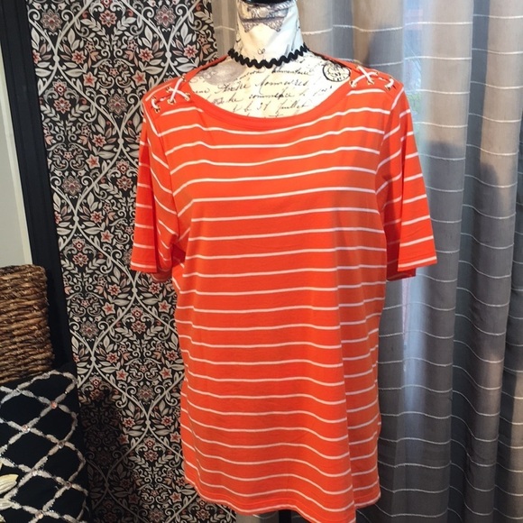 JONES New York nautical style short sleeve top - Picture 1 of 8